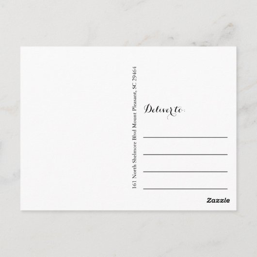 Charleston South Carolina Faux Gold Briefkaart (Achterkant)