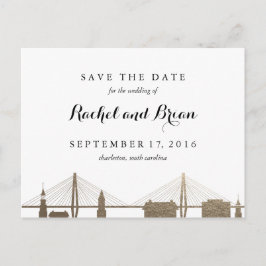 Charleston South Carolina Faux Gold Briefkaart