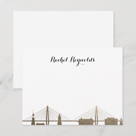 Charleston South Carolina Faux Gold Notecard Notitiekaartje (Voorkant / Achterkant)