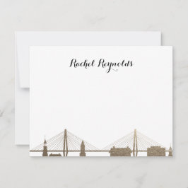 Charleston South Carolina Faux Gold Notecard Notitiekaartje