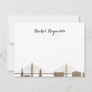 Charleston South Carolina Faux Gold Notecard Notitiekaartje