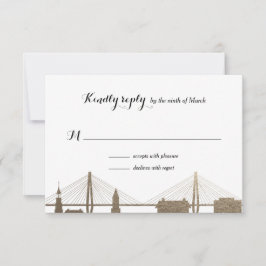 Charleston South Carolina Faux Gold RSVP-kaart RSVP Kaartje