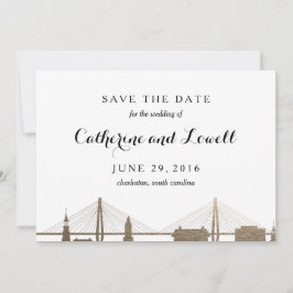 Charleston South Carolina Faux Gold Save the Date