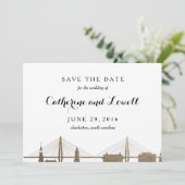 Charleston South Carolina Faux Gold Save the Date (Staand voorkant)