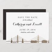 Charleston South Carolina Faux Gold Save the Date (Voorkant / Achterkant)