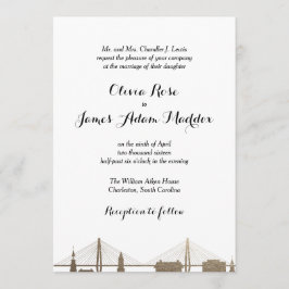 Charleston South Carolina Faux Gold uitnodiging