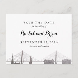 Charleston South Carolina Faux Silver-Briefkaart Aankondigingskaart