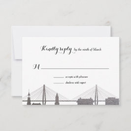 Charleston South Carolina Faux Silver RSVP-kaart RSVP Kaartje