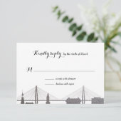 Charleston South Carolina Faux Silver RSVP-kaart RSVP Kaartje (Staand voorkant)