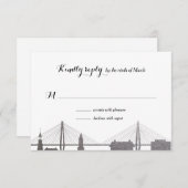 Charleston South Carolina Faux Silver RSVP-kaart RSVP Kaartje (Voorkant / Achterkant)