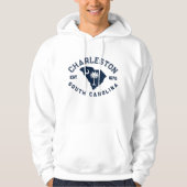 Charleston South Carolina Flag Map Navy Palmetto Hoodie (Voorkant)