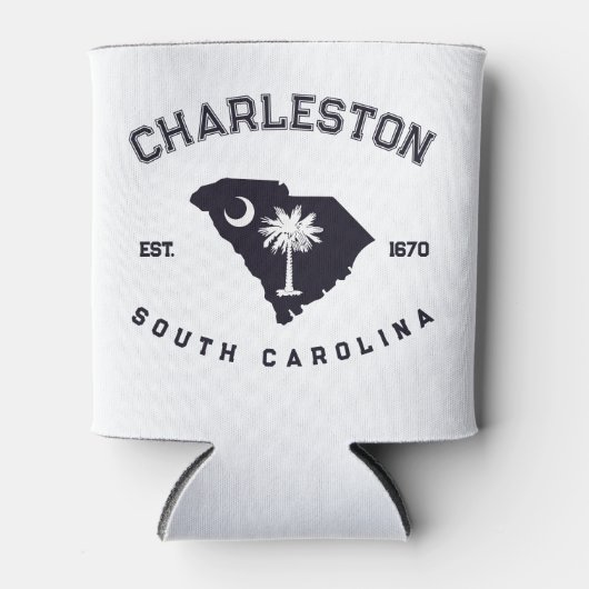 Charleston South Carolina Flag Map Navy Souvenirs Blikjeskoeler (Voorkant)