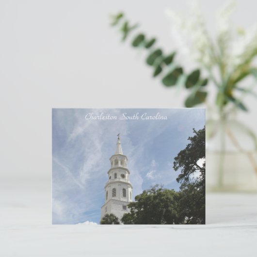 Charleston South Carolina, Fotografie van de kerk Briefkaart (Staand voorkant)