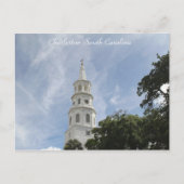 Charleston South Carolina, Fotografie van de kerk Briefkaart (Voorkant)