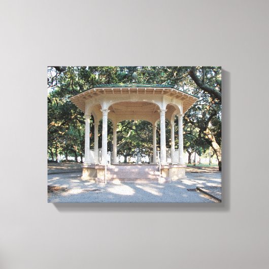 Charleston South Carolina, Gazebo, Battery Canvas Afdruk (Voorkant)