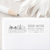 Charleston, South Carolina gestileerde skyline | Etiket (Insitu)