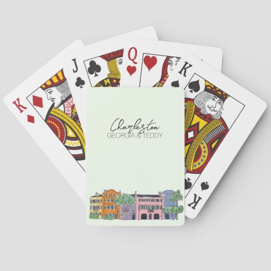 Charleston, South Carolina Gunsten voor bruiloft Pokerkaarten (Achterkant)