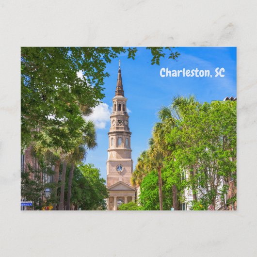 Charleston, South Carolina Historical Downtown Briefkaart (Voorkant)