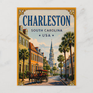 🏛️ Charleston South Carolina Historisch Retro Briefkaart