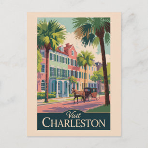 Charleston South Carolina Illustratie Reiskunst Briefkaart