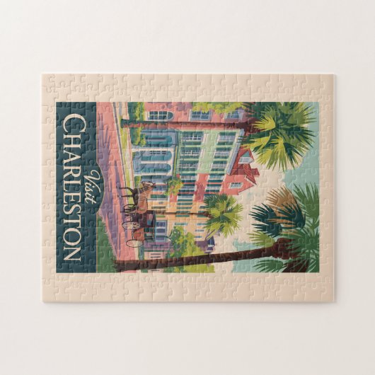 Charleston South Carolina Illustratie Reiskunst Legpuzzel (Horizontaal)