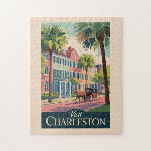 Charleston South Carolina Illustratie Reiskunst Legpuzzel (Verticaal)