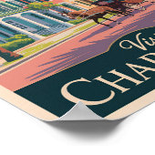 Charleston South Carolina Illustratie Reiskunst Poster (Hoek)
