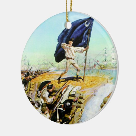 Charleston, South Carolina, juni 1776 Keramisch Ornament (Links)