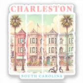 Charleston, South Carolina -  Koningsstraat Sticker (Voorkant)