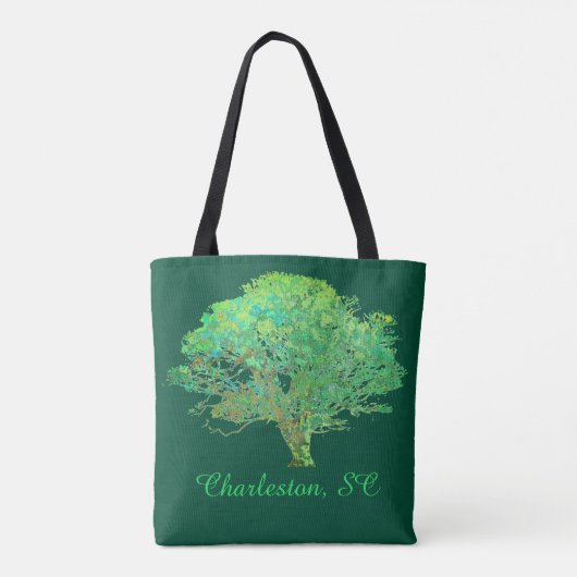 Charleston, South Carolina Majestic Live Oak Tree Tote Bag (Achterkant)