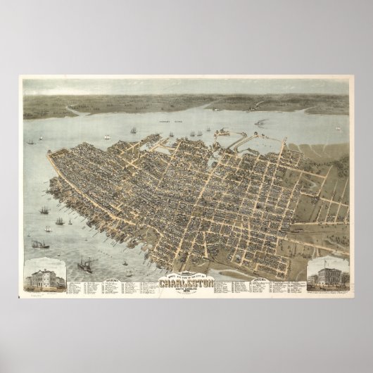 Charleston, South Carolina  Map Poster (Voorkant)