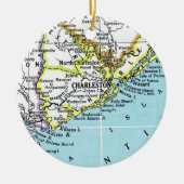 Charleston, South Carolina Map Snowflake Ornament (Voorkant)