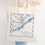 Charleston South Carolina Marine Blauwe Bruiloft Tote Bag<br><div class="desc">Verras uw gasten met deze elegante marineblauwe Lowcountry South Carolina kaart-thema bruiloft gunst canvas tas, perfect voor uw Charleston viering. Ideaal voor historische en romantische locaties zoals het William Aiken House, Boone Hall Plantation, Magnolia Plantation and Gardens, The Cedar Room, Lowndes Grove Plantation, Legare Waring House, Middleton Place, The Gadsden...</div>