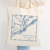 Charleston South Carolina Marine Blauwe Bruiloft Tote Bag