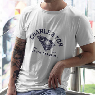 Charleston South Carolina Marinekaart Vlag T-shirt