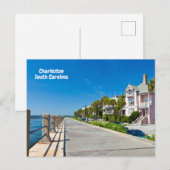 Charleston, South Carolina Mooi strand, Pier Briefkaart (Voorkant / Achterkant)