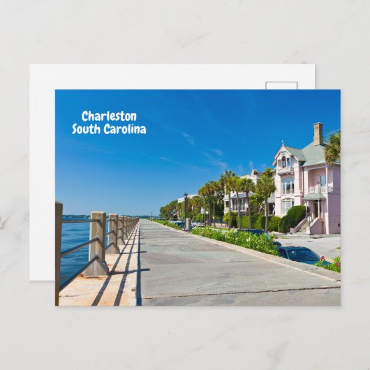 Charleston, South Carolina Mooi strand, Pier Briefkaart (Voorkant / Achterkant)