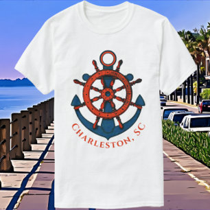 Charleston South Carolina Mooie Zeevaartkunst T-shirt