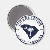 Charleston South Carolina Navy SC Flag Palm Trees Magneet (Voorkant / Achterkant)