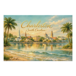 Charleston, South Carolina Oude Strand, Kerk Perfect Poster