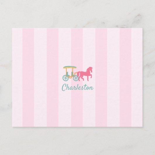 Charleston South Carolina paardenkoets Briefkaart (Voorkant)