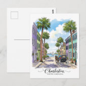 Charleston South Carolina paardenkoets Briefkaart (Voorkant / Achterkant)
