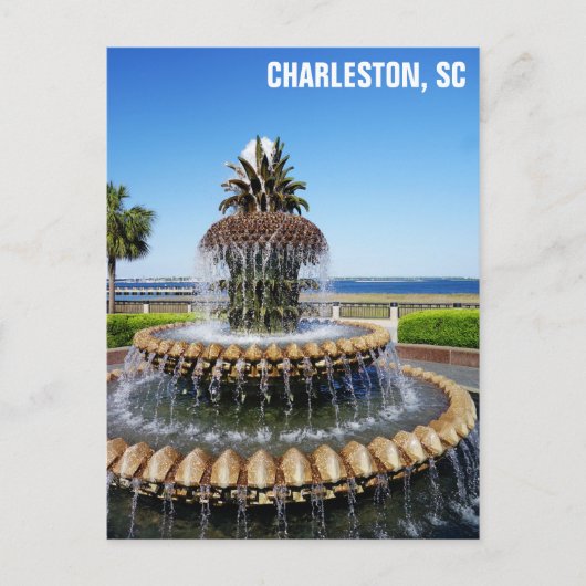 Charleston South Carolina Pineapple Fountain Briefkaart (Voorkant)
