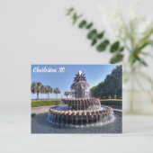 Charleston South Carolina Pineapple Fountain Briefkaart (Staand voorkant)