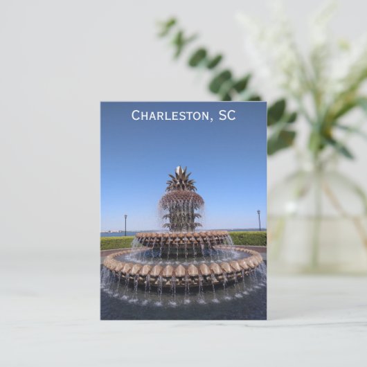 Charleston South Carolina Pineapple Fountain Briefkaart (Staand voorkant)