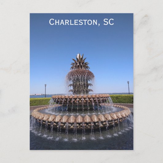 Charleston South Carolina Pineapple Fountain Briefkaart (Voorkant)