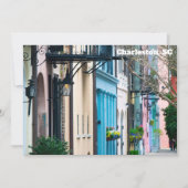 Charleston South Carolina Rainbow Row Flat Card (Voorkant)