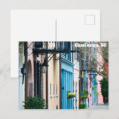 Charleston South Carolina Rainbow Row Houses Briefkaart (Voorkant / Achterkant)
