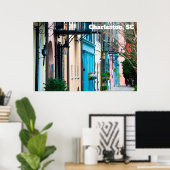 Charleston South Carolina Rainbow Row Houses Poster (Thuiskantoor)