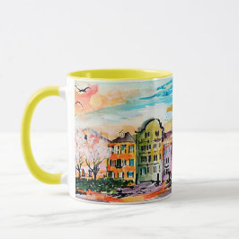 Charleston South Carolina Rainbow Row Whimsical Mok